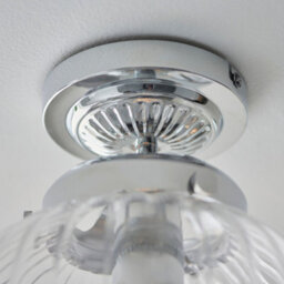 Anson Lighting Oregon Bathroom Flush Light Finished In Chrome Plate And Clear Ribbed Glass - thumbnail 3
