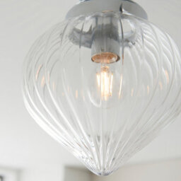 Anson Lighting Oregon Bathroom Flush Light Finished In Chrome Plate And Clear Ribbed Glass - thumbnail 5
