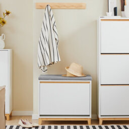 Sobuy Fsr191-Nw, Hallway Shoe Bench Shoe Cabinet With Seat Cushion And Flip-Drawer,wood Effect,w60Xd34Xh54 - thumbnail 9