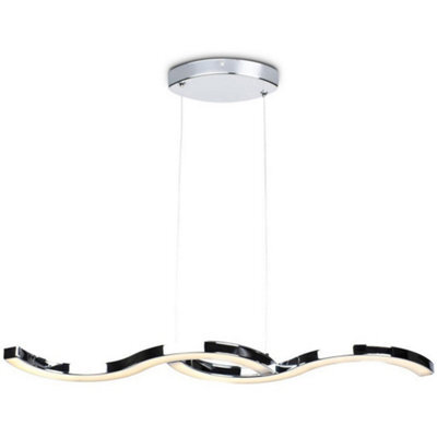 Luminosa Lighting Luminosa Bezier Integrated Pendant Ceiling Light Light Chrome