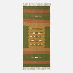 Homescapes Lundi Orange & Green Kilim Runner Cotton & Jute Rug 66 X 200 Cm - thumbnail 2