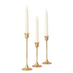 Marco Paul 3Pc Dinner Candle Holder Set - Gold - thumbnail 2