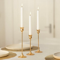 Marco Paul 3Pc Dinner Candle Holder Set - Gold - thumbnail 3