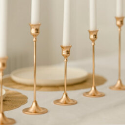 Marco Paul 3Pc Dinner Candle Holder Set - Gold - thumbnail 6