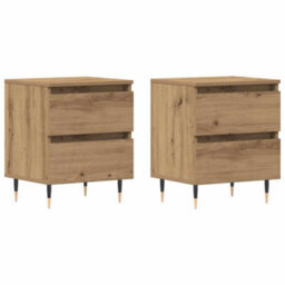 Berkfield Bedside Cabinets 2 Pcs Artisan Oak 40X35X50 Cm Engineered Wood - thumbnail 2