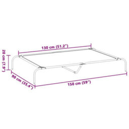 Vidaxl Elevated Dog Bed Black 150X90X20 Cm Textilene And Steel - thumbnail 3