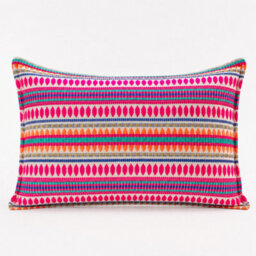 Neon Stripes Classic Cushion Cover 30X50Cm Handmade Cotton Lumbar Cover - thumbnail 2