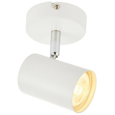 Led Adjustable Ceiling Spotlight Matt White Single Gu10 Dimmable Downlight - image 1