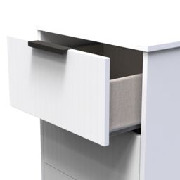 Imola Ready Assembled White No Effect 2 Drawer Wide Bedside Chest (H)521mm (W)450mm (D)395mm - thumbnail 4