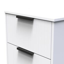 Imola Ready Assembled White No Effect 2 Drawer Wide Bedside Chest (H)521mm (W)450mm (D)395mm - thumbnail 3