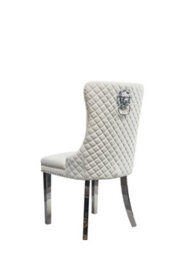 Groundlevel Set Of 2 Plush Velvet Dining Chairs With Lion Head Knocker - thumbnail 3