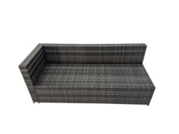 Fimous Outdoor Rattan Oblong Coffee Table Corner Sofa Sets Garden Furniture Set With 2 Chairs 3 Stools Side Table Dark Grey Mixed - thumbnail 4