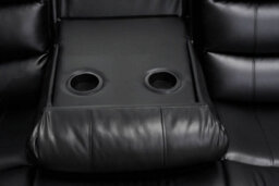 SquareBoxx Roma Recliner Leather 3 Plus 2 Seater Sofa Set, Armchair Inspired Home Theatre And Living Room Seating  Black - thumbnail 5