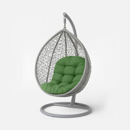 Homescapes Hanging Swing Chair Cushions For Garden, Outdoor Egg Chair Seat Pad Cushions, Olive Green, 80 X 120 Cm
