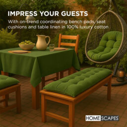 Homescapes Hanging Swing Chair Cushions For Garden, Outdoor Egg Chair Seat Pad Cushions, Olive Green, 80 X 120 Cm - thumbnail 7