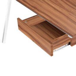 RB UK Nautilus Designs Walnut Computer Desk With White Frame & Suspended Underdesk Drawer - thumbnail 3