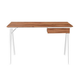 RB UK Nautilus Designs Walnut Computer Desk With White Frame & Suspended Underdesk Drawer - thumbnail 2
