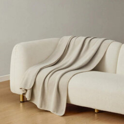 Xample Casual Living Soft Chenille Throw Blanket, Cream, 127 X 178 Cm, Ultra-Soft Ribbed Chenille, Sherpa Reverse, Cozy Sofa Blanket - thumbnail 1