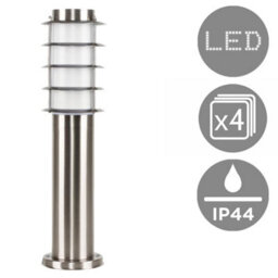 Valuelights Wharf 4 X Wharf Modern Silver Stainless Steel Outdoor Wired Ip44 Garden Post Lights