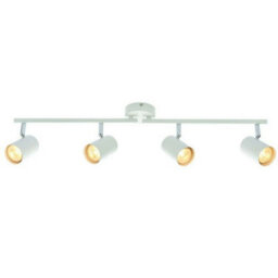 4 Way Adjustable Ceiling Spotlight Matt White Quad Gu10 Kitchen Bar Downlight