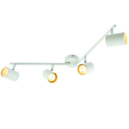 4 Way Adjustable Ceiling Spotlight Matt White Quad Gu10 Kitchen Bar Downlight - thumbnail 4