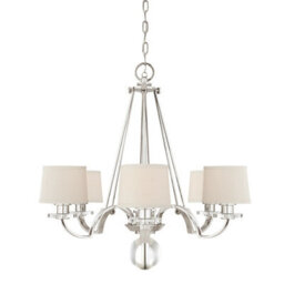 Elegant 6 Bulb Imperial Silver Chandelier Pendant Light With Led E27 60W Bulbs - thumbnail 1