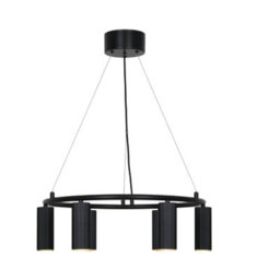 Nordlux Vico Aluminium Pendant Light Ribbed  Black,mains - thumbnail 1