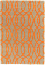 Handmade Wool Rug, Luxurious Rug For Bedroom, Luxurious Dining Room Rug, Modern Wool Rug, Orange Rug-160Cm X 230Cm - thumbnail 2