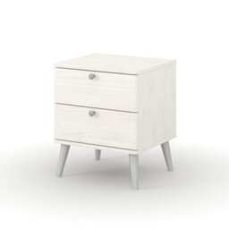 Core Products Set Of 2 Augusta Curve 2 Drawer Bedside Cabinets, White Wax Pine, Rounded Edges - thumbnail 2