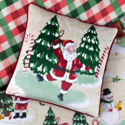 Furn. Jolly Santa Let It Snow Velvet Polyester Filled Cushion - thumbnail 4