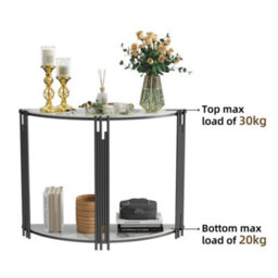 Modern Semi-Circle Console Side Table With Marble Top - thumbnail 3