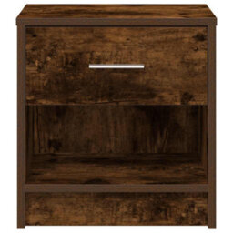 Berkfield Durable Bedside Cabinet With Drawer Smoked Oak 39X28X41 Cm - thumbnail 4