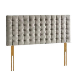 "Urban Textures Luxury 20"" High Velvet Fabric Upholstered Small Cubic Design Bed Headboard - Silver"