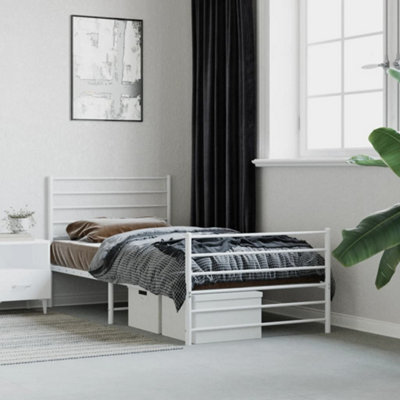 Berkfield Metal Bed Frame With Headboard And Footboard White 100X200 Cm - image 1