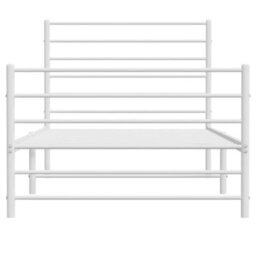 Berkfield Metal Bed Frame With Headboard And Footboard White 100X200 Cm - thumbnail 6