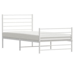 Berkfield Metal Bed Frame With Headboard And Footboard White 100X200 Cm - thumbnail 4