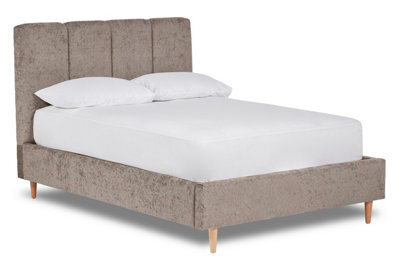 Divan Base Direct Zen Fabric Bed With Fluted Headboard Panels Bed Base Only 6Ft Super King- Pavia Dove