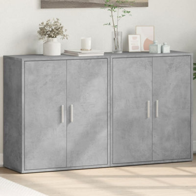 Berkfield Sideboards 2 Pcs Concrete Grey 60X31X70 Cm Engineered Wood - image 1