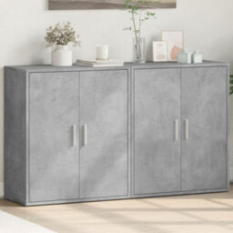 Berkfield Sideboards 2 Pcs Concrete Grey 60X31X70 Cm Engineered Wood - thumbnail 1