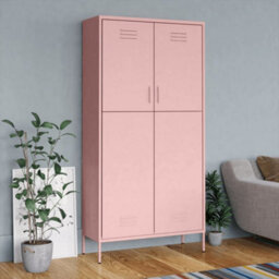 Walplus Wardrobe Pink 90X50X180 Cm Steel