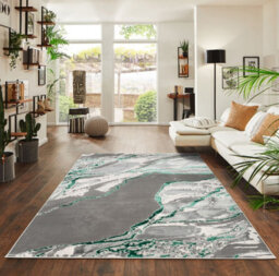 Smart Living Parma Modern Shimmer Rug - Soft Luxury For Living & Bedroom - Emerald - 60 X 110 Cm - thumbnail 4