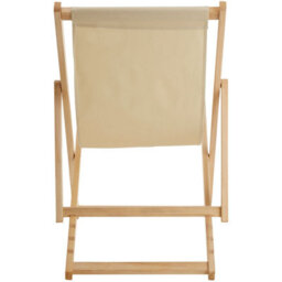 Orsina Sling Design Cream Deck Chair, Stylish Design Lawn Chair, Ethically Sourced Deck Chair, Garden Chair - thumbnail 4