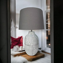 Minster 46Cm Lamp And Shade - Ceramic - L24 X W24 X H46 Cm - thumbnail 4