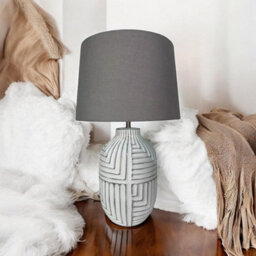 Minster 46Cm Lamp And Shade - Ceramic - L24 X W24 X H46 Cm - thumbnail 2