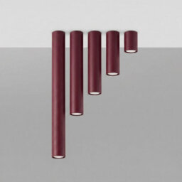 Sollux Lighting Lagos Steel Burgundy 1 Lights Modern Ceiling Lamps - thumbnail 4