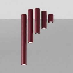 Sollux Lighting Lagos Steel Burgundy 1 Lights Modern Ceiling Lamps - thumbnail 5