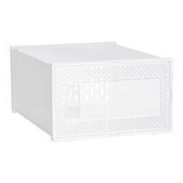 Thehotsale 12Pcs Waterproof Plastic Shoe Storage Box Stackable Box Rectangular In White - thumbnail 3