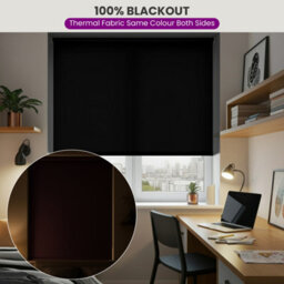 Furnished Blackout Roller Blinds - Brown Trimmable Blind For Windows And Doors (W)190Cm (L)210Cm - thumbnail 4
