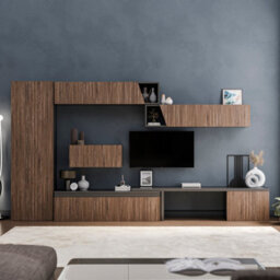 Decorotika Southsea Moduler Modern Tv Unit Wall Mount Customizable Layout Black Alina