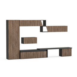 Decorotika Southsea Moduler Modern Tv Unit Wall Mount Customizable Layout Black Alina - thumbnail 4